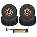 Dilwe Pneus de Course RC, 4 pièces 1.9in modèle de télécommande Voiture d'escalade pneus gonflables Roue Compatible pour SCX10 TRX4(Orange)