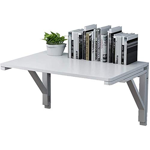 Mesa Plegable de Pared, Ahorra Espacio, Ideal para Ordenador y Escritorio (Blanco, 50 x 30 cm).
