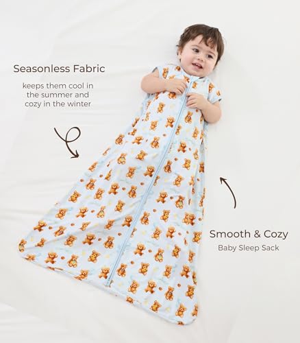 Image of Baby Sleep Sack Soft Wearable Blanket 2-Way Zipper Sleeping Bag for Girls Boys 0-3T, Viscose Made from Bamboo