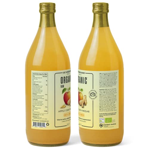 Eat Wholesome Food Co.Eat Wholesome Bio-Ingwer, Kurkuma und Chili Roh Apfelessig mit der Essigmutter, 1L