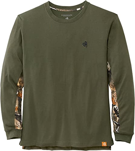 Legendary Whitetails Men's Big & Tall Backcountry Long Sleeve Camo T-Shirt-Casual Crewneck Pullover Regular Fit, Army, Large Tall #TOP12