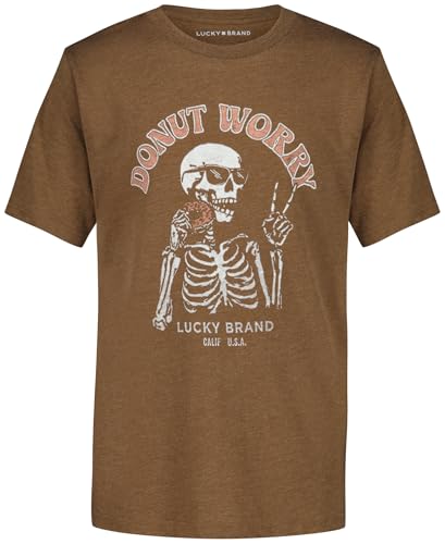 Image of Lucky Brand Boys' Short Sleeve Graphic Crew Neck T-Shirt, Soft, Comfortable, Relaxed Fit
