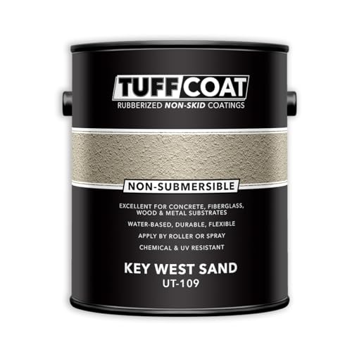 Tuff Coat UT-109 Key West Sand - 1 Gallon: Medium Texture, Non-Submersible, Water-Based, Rubberized Non-Skid Coating