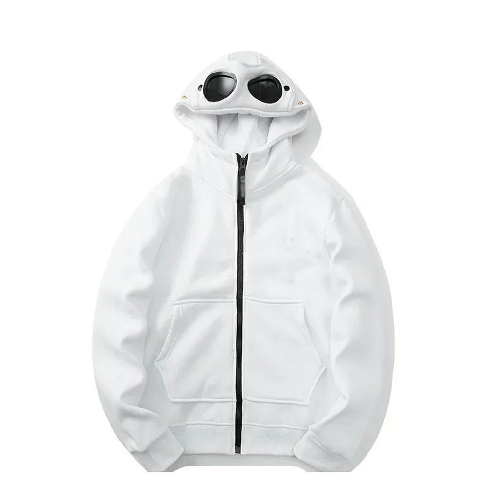 QXDZSW Uomo Donna Primavera Autunno Harajuku Felpa con Cappuccio con Occhiali Adulto Casual Manica Lunga Cerniera Giacca Maschile Felpe