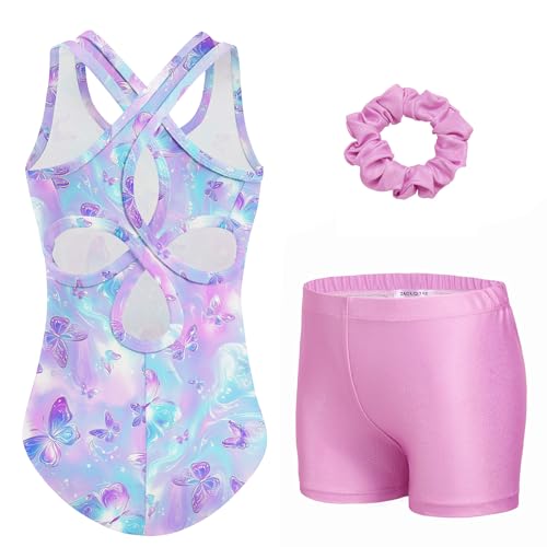 Justaucorps de gymnastique fille à détails scintillants ensemble stretch sans manches