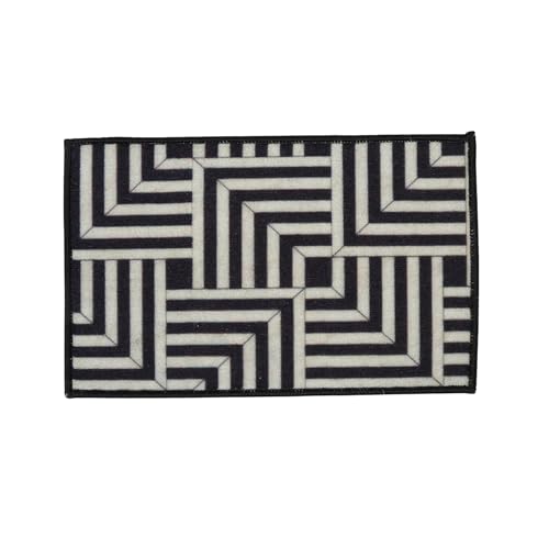 Image of HUES & SHADES Coir Door Mat for Outdoor Entrance - [37 x 57 cm] | Natural Coconut Fiber Brush Mat for Shoes Cleaning, Heavy Duty Non-Slip Doormat for Front Porch, Patio, Entryway (Shadow Maze)