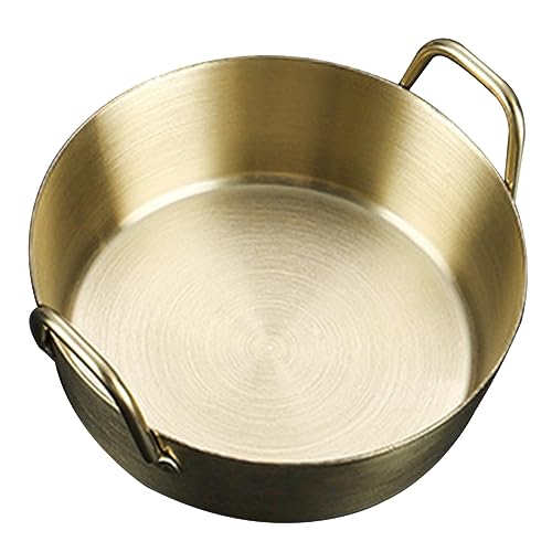 MUCKLILY Seasoning Dish Party Gravy Snack Dipping Dual for Sauce Dishes Cooking Dip Dish Seasoning Bowls Seasoning Plate Condiment Dish Serving Dish Stainless Steel Golden re-usable