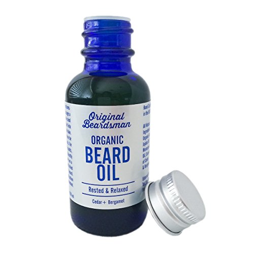 Best Beard Oil & Conditioner - Organic Jojoba & Argan with Cedar & Bergamot, Subtle Scent, Stop Itch, Eliminate Beard Dandruff, Soften Coarse Hair, Doesn't Clog Pores, 1 fl oz, Original Beardsman