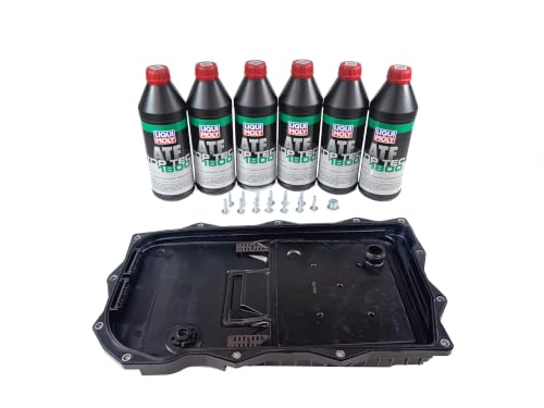 Auto Transmission Service Kit (Oil Pan+Filter+Gasket+Bolts) + 6L ATF for BMW Select Models (ZF 8HP70 Trans)