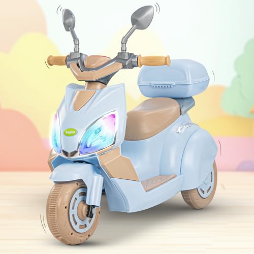 Image of Baybee Trixo Battery Operated Bike for Kids, Ride on Toys Kids Bike Scooty with Light & Music, Baby Rechargeable Battery Bike, Electric Bike for Kids to Drive 1 to 4 Years (Blue)
