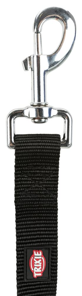 TRIXIE Seatbelt for Car Harnesses, Nylon Leash with Stainless Steel Hooks, Adjustable Strap to Suit The Length According to Your Comfort - Black M L: 45 70 Cm/30 mm,Dog 4