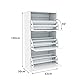 SONNI Schuhschrank Weiss Schmal, Tiefe 30 cm, mit 3 Klappen, mit 3 verstelbaren Einlegeböden, maximal 27 Paar Schuhe aufnehmbar, B63xT30xH120cm