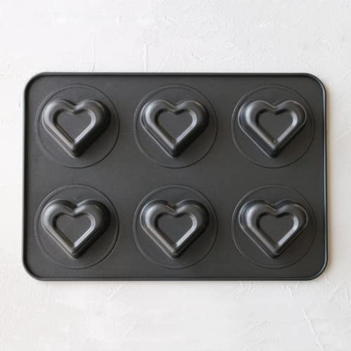 Elesinsoz 6 Cup Valentines Heart Shape Muffin Cupcake Pan Nonstick Cheesecake Brownie Cookie Cake Baking Tin Tray Mold, For Mothers Day Gifts Father's Day Gift #TOP7