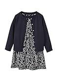 Kurzärmlig Vertbaudet Set aus Kleid + Cardigan für Mädchen Gr. 6 Jahre, Tintenfarbe