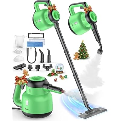 Steam Mop with Detachable Handheld Steam Cleane...