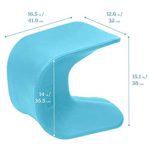 Image of ECR4Kids Wave Seat Perch Stool, 14in - 15.1in Seat Height, Flexible Seating, Blue, 2-Pack