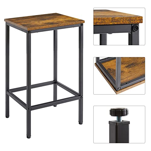 YMYNY 26 inch Bar Stools Set of 2, Kitchen Breakfast Bar Chairs with Footrest, Counter Height Industrial Barstools for Living Room, Party Room, Dining Room Rustic Brown, HD-UHTMJ051H - Image 7