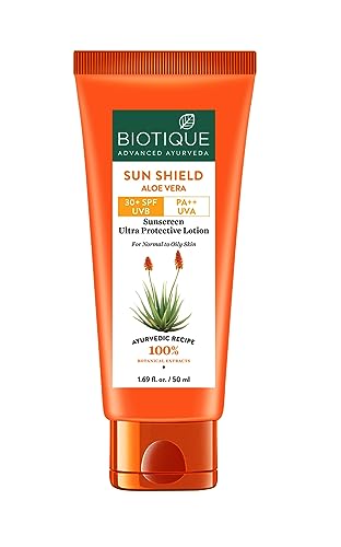 Biotique Bio Aloe Vera 30+ Spf UVA/UVB Sunscreen Ultra Soothing Body Lotion For Combination Skin, 50Ml, Pack Of 1 Biotique Bio Aloe Vera 30+ Spf UVA/UVB Sunscreen Ultra Soothing Body Lotion For Combination Skin, 50Ml, Pack Of 1