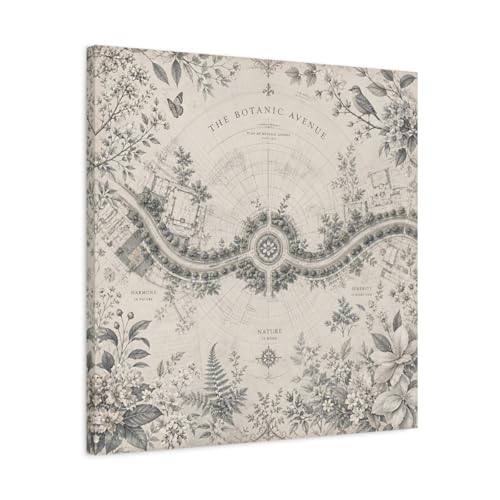 Toile botanique vintage au-dessus du canapé pour un salon chaleureux