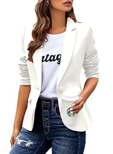 Womens Casual Blazers Long Sleeve Lapel Button Slim Work Office