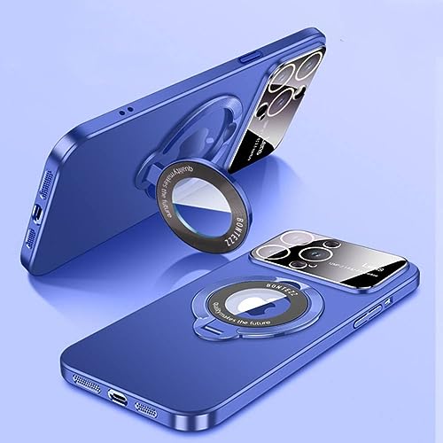 Coque bleu profond avec support magnétique pour iPhone 11 et lentille de protection