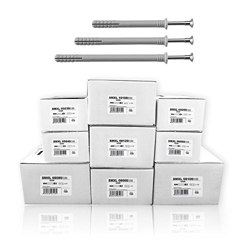 Preisvergleich Produktbild Nageldübel / Senkkopf Schraube / 5.0x30mm bis 10x100mm wählbar / Schlagdübel Dübel Nylon / Auswahl - 6.0x40mm (100 Stück)