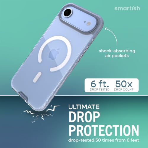Image of Smartish iPhone Air MagSafe Clear Case - Gripmunk Magnetic Slim Case [Lightweight + Protective] Anti-Yellowing Thin Grip Clear Cover for Apple iPhone Air - Clearly Clear