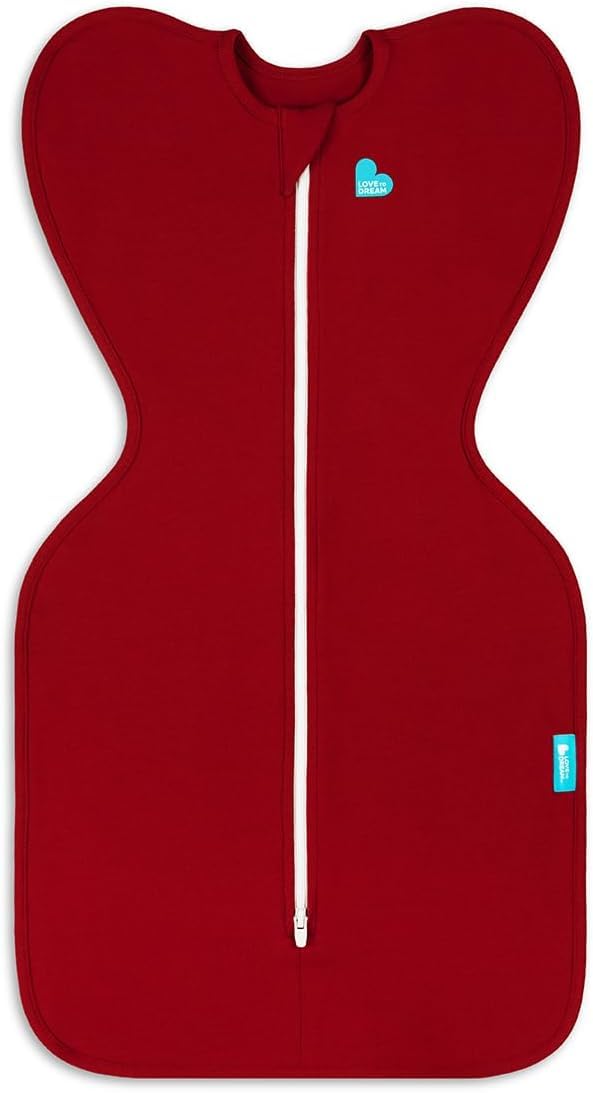 Love To Dream™ Swaddle UP™, Newborn 2.2-3.8kg, Maroon, Snug Fit, Supports Healthy Sleep Routine