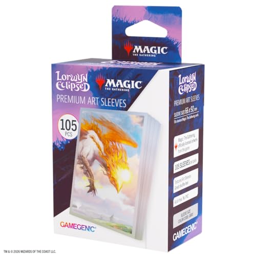 Gamegenic MTG Lorwyn Eclipsed Sleeves Eirdu Carrier of Dawn, accessorio da gioco, custodie stampate a colori, finitura testurizzata, multilingue