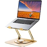 JOYEKY Laptop Stand for Desk, Adjustable Computer Stand with 360° Rotating Base, Ergonomic Laptop Riser for Collaborative Work, Foldable & Portable Laptop Stand, fits for All 10-16
