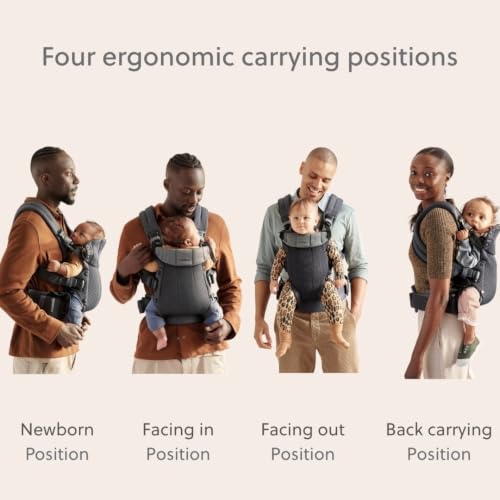 Image of BabyBjorn Baby Carrier Harmony, Anthracite, 3D Mesh | 3-in-1 Ergonomic Baby Carrier; Newborn, Facing-in, Outward-Facing, and Back Carrying Positions Supported (7-40 lbs), Newborn to Toddler