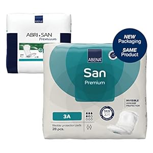 Abena San Premium Incontinence Pads, Light Absorbency, (Sizes 1 to 3A), Size 3A, 196 Count