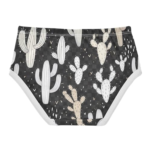 Cacti White Beige Plaid Black Little Girl Panties Toddlers Underwear Floral Cotton Aesthetic Undies Kids Briefs 2t2
