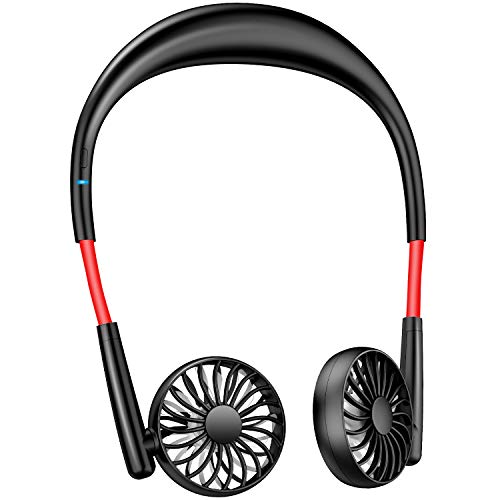 Bicidi 首掛け扇風機 携帯扇風機 ネックツインファン 首かけ·卓上兼用 usb充電式 低騒音設計 ハンズフリー 7枚羽根 3段階風量調節 2000mAh 180°回転可能 角度調整 オフィス/アウトドア/スポーツ観戦/お祭り/花火大会/トレーニング/運転/ショッピング