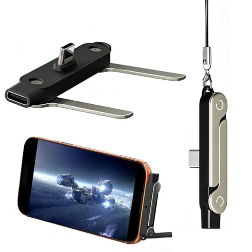 FUDUOXIAO 240W Superschnelles Ladekabel Adapter mit Ständer 360-Drehhalterung abnehmbarem mit Unsichtbarer Halterung und Ständer für Gaming Büro und Reisen (Single adapter Schwarz)