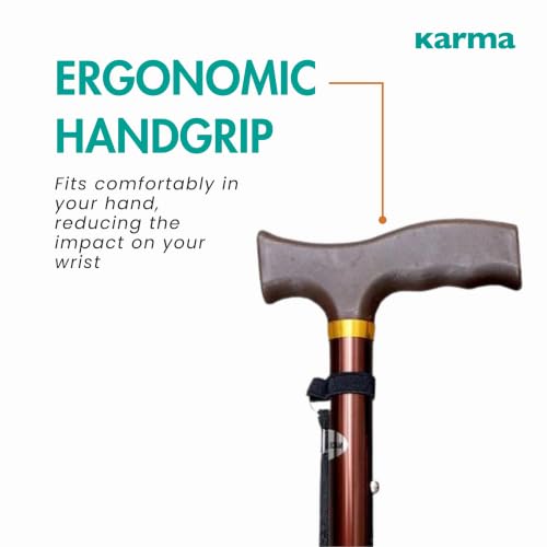 Image of Karma WS 121 Bronze Adjustable Walking Sticks for Elderly | Lightweight Anti- Slip Walking Cane