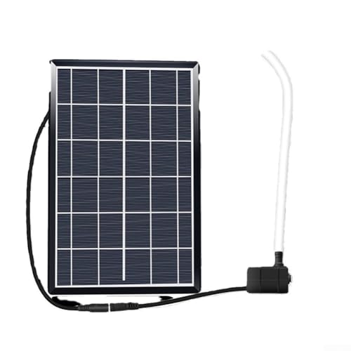 HpLive Pompe solaire pour étang avec panneau 6W 9V - Pompe à eau pour aquarium, bassin de jardin, fontaine - Débit 240L/h, hauteur de refoulement 2,5M