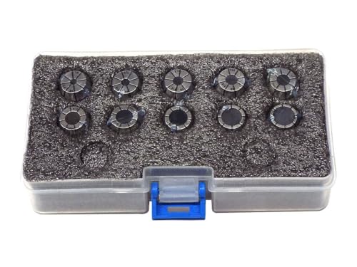 CSS174, Shop Force, Shop'sChoice, Steel Sealed Spring Collets, 10 Piece Set, Collet Series: ER 16, Collet Size: