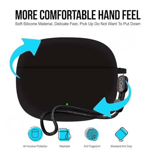 Image of Soft Silicone Case Cover for OnePlus Nord Buds 4 Pro (Black, Lanyard)