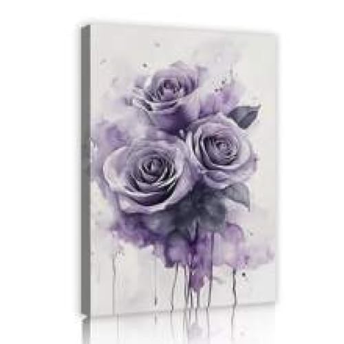 Affiches de roses violettes en toile 21x30cm avec cadre XINBAO pour decoration de salon
