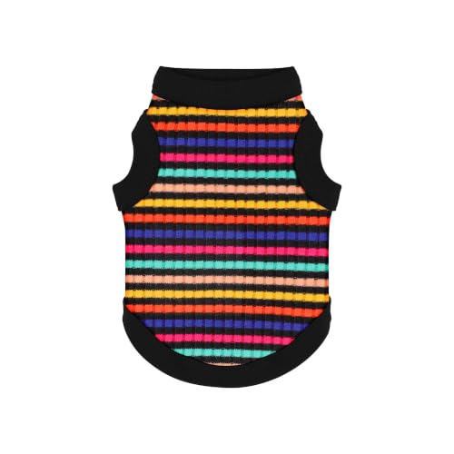 Image of Elevate Your Pet's Comfort Fashion: Premium Cotton Rib Dog Shirt Vest for Small Breeds Like Chihuahuas, Yorkies .Year-Round Style with Tank-Style Puppy Attire Black XX-Small