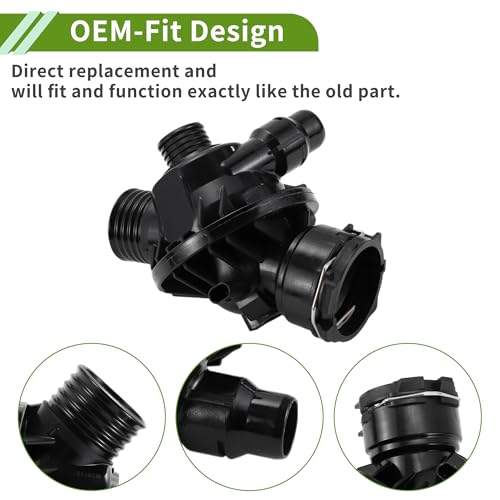 HOPESPANNER No.11537598865 Car Thermostat for BMW E92 F30 F15 335i 435i X5 X6 Durable Black Inner Engine Coolant Thermostat Housing Assembly Plastic 1 Pcs by HOPESPANNER - Used condition - Image 5