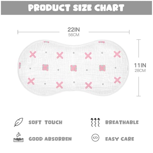 2 Pack Baby Burp Cloths, Soft Absorbent Burping Cloths for Babies, Cotton Milk Spit Up Rags, Large Size for Newborns, Baby Boys and Girls (Soft Square Print)4