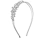 Produktbild LUX Zubehör Silber Ton Kristall Strass Kunstperlen Haarband Coil Floral