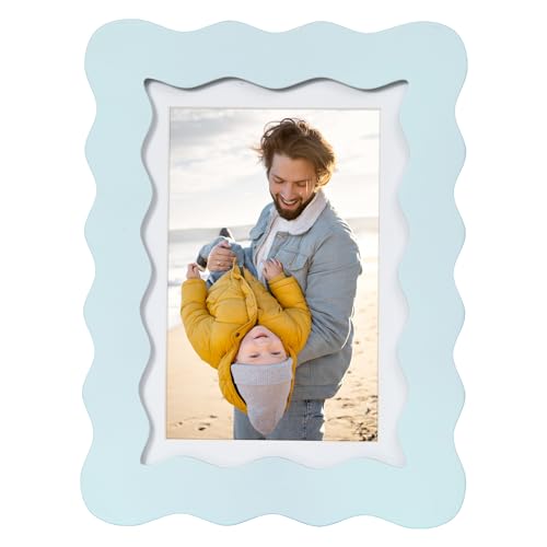 NWDCLF 5x7 Cute Picture Frame, Wavy Curved Photo Frame with