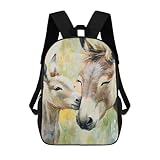 Donkeys Kiss Unisex Backpack 17' Casual Daypacks Simple Shoulders Bag for Camping Hiking Travel Gear
