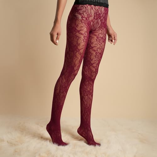 Image of Theater Women Lace Stockings | Stretchable | Comfortable Breathable Nylon Spandex | Warm and Soft Waistband | Free Size (S-4XL (24-48) In)
