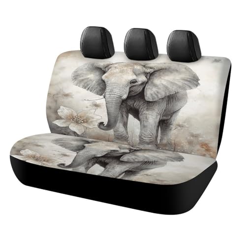Funda para asiento trasero con diseño de elefante: confort elástico y alegre para tus viajes