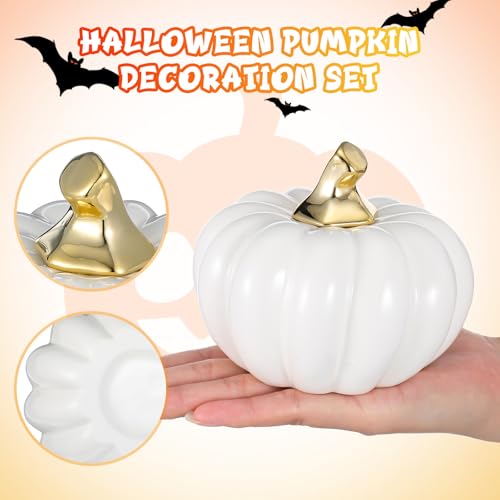 Calabaza de cerámica decorativa Alipis para mesa de Halloween 8