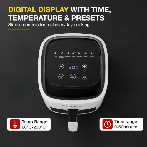 Image of The Better Home Fumato 4.5L Digital Air Fryer, 1500W | Made for Indian Cooking | 7 Smart Presets | 360 Rapid Hot Air | Touchscreen | Viewing Window with Light | Recipe Book | 1-Year Warranty